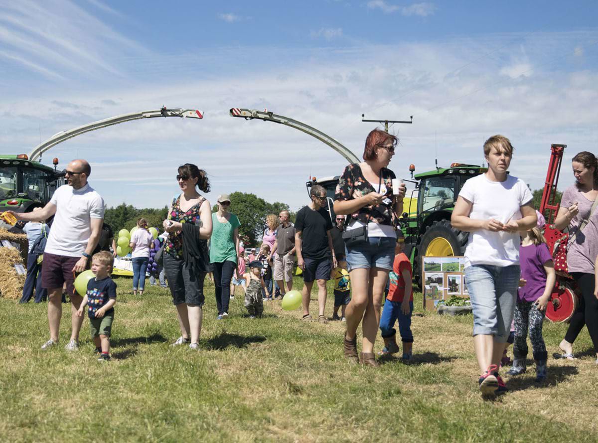 Visitors walking though an Arla Open Farm