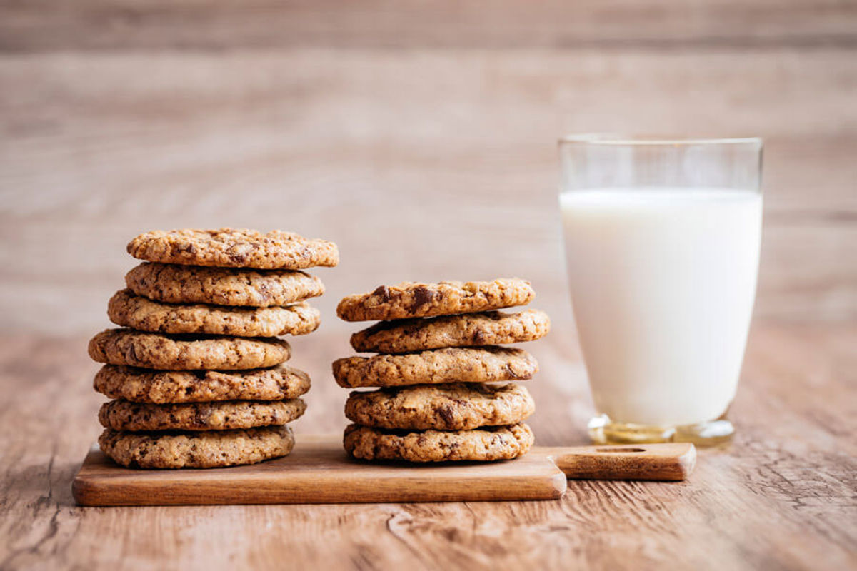 Chocolate chip cookies and milk