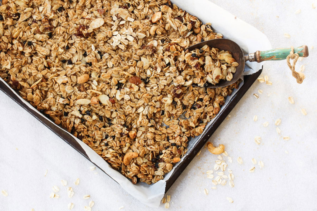 Granola on a tray