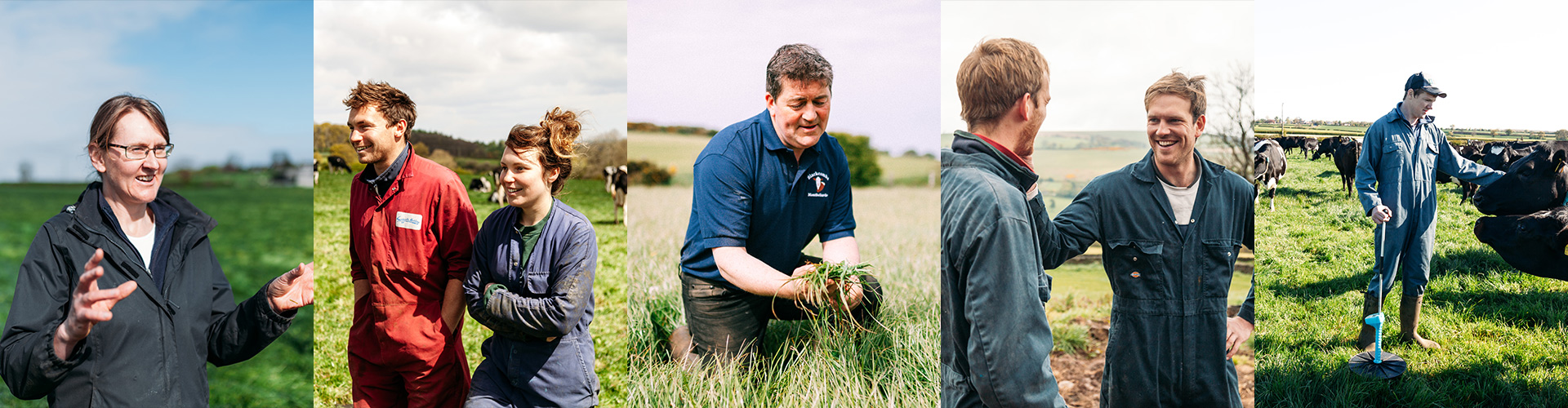 Collage of several farmers portraits