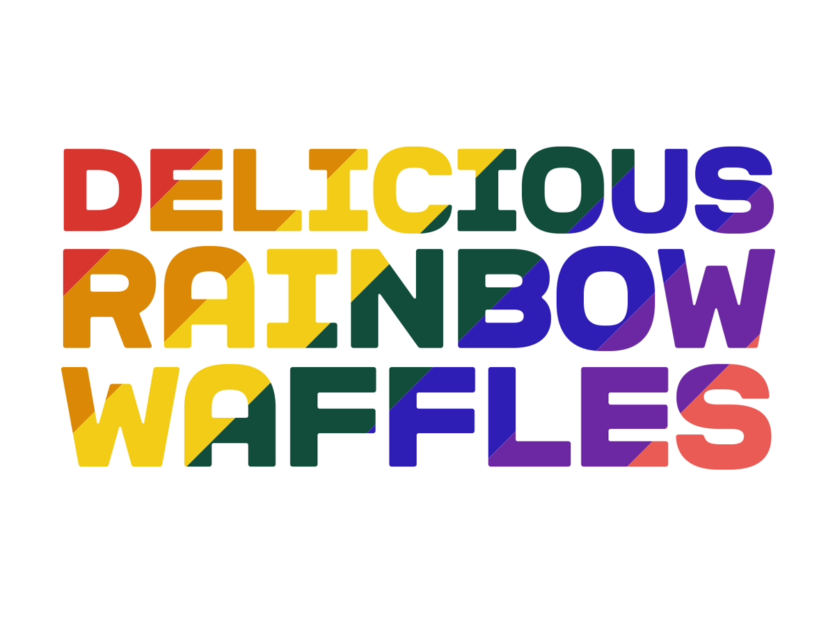 Delicious Rainbow Waffles