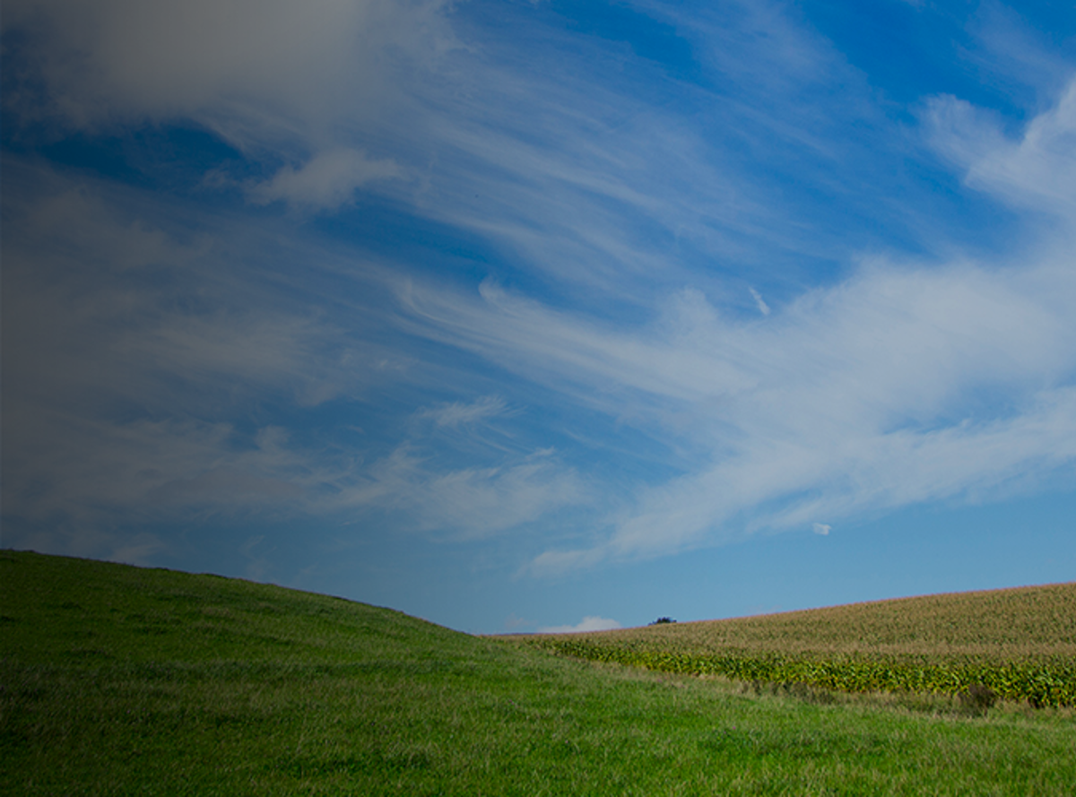 The clouds in blue sky over a field