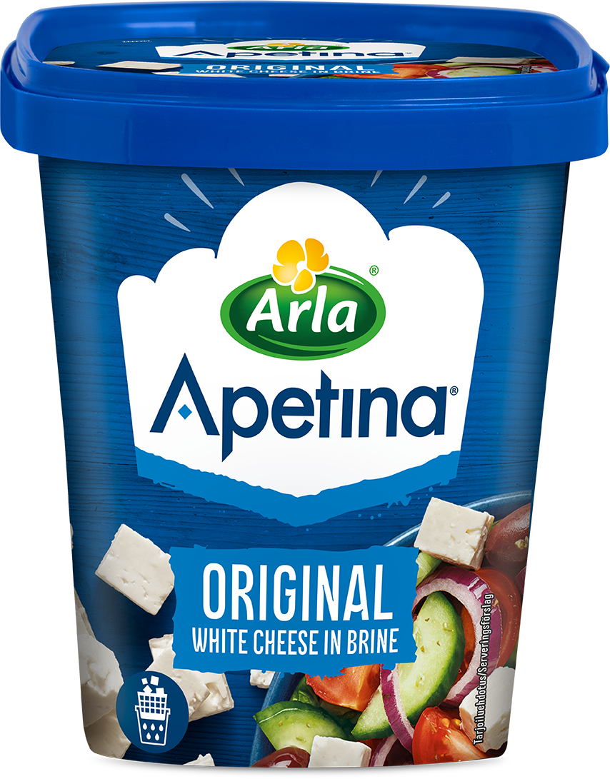 Apetina® Original White Cheese In Brine 200g with green olives & garlic